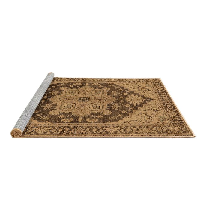 Sideview of Machine Washable Oriental Brown Industrial Rug, wshurb640brn