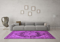 Machine Washable Oriental Purple Industrial Rug, wshurb640pur