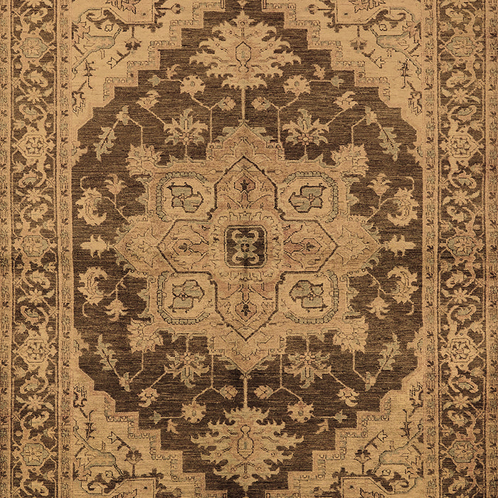 Machine Washable Oriental Brown Industrial Rug, wshurb640brn