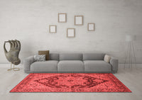 Machine Washable Oriental Red Industrial Rug, wshurb640red