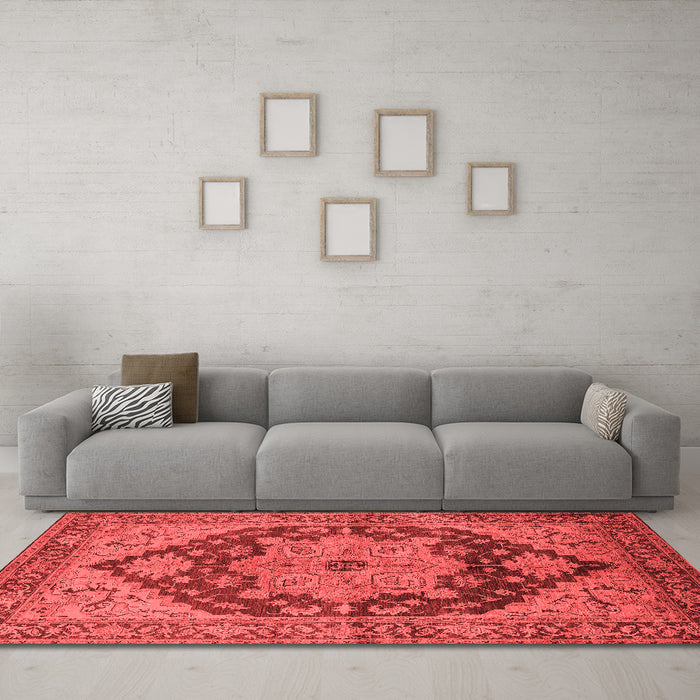 Industrial Red Washable Rugs