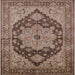 Square Mid-Century Modern Light Copper Gold Oriental Rug, urb640