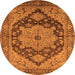 Round Oriental Orange Industrial Rug, urb640org