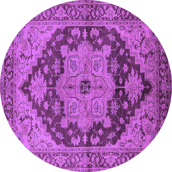 Round Oriental Purple Industrial Rug, urb640pur