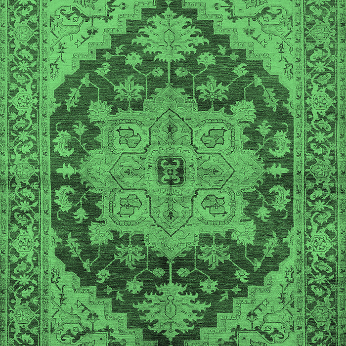 Machine Washable Oriental Emerald Green Industrial Area Rugs, wshurb640emgrn