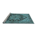 Sideview of Machine Washable Oriental Light Blue Industrial Rug, wshurb640lblu