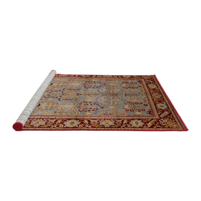 Sideview of Machine Washable Industrial Modern Tomato Red Rug, wshurb641