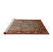 Sideview of Machine Washable Industrial Modern Tomato Red Rug, wshurb641