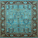 Square Oriental Light Blue Industrial Rug, urb641lblu