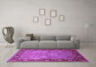 Machine Washable Oriental Purple Industrial Area Rugs in a Living Room, wshurb641pur