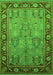 Machine Washable Oriental Green Industrial Area Rugs, wshurb641grn