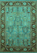 Oriental Turquoise Industrial Rug, urb641turq