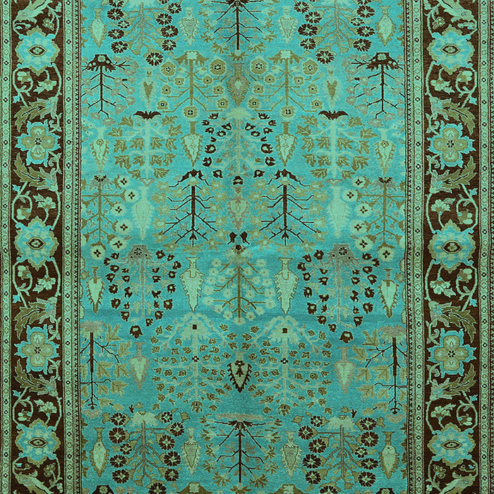Oriental Turquoise Industrial Rug, urb641turq