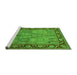 Sideview of Machine Washable Oriental Green Industrial Area Rugs, wshurb641grn