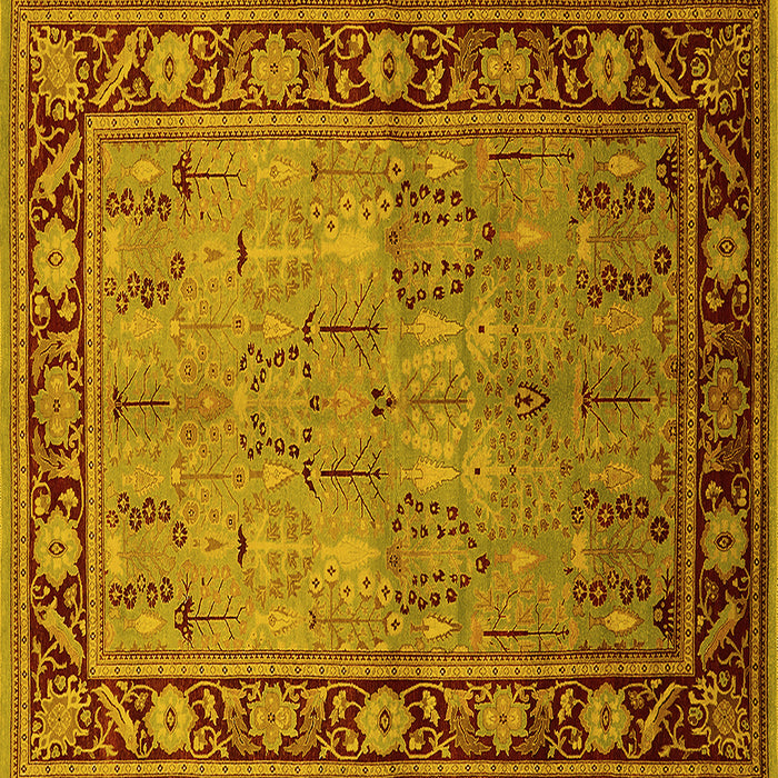 Square Oriental Yellow Industrial Rug, urb641yw