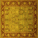 Square Oriental Yellow Industrial Rug, urb641yw