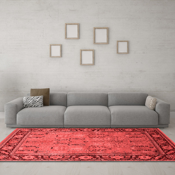 Industrial Red Washable Rugs
