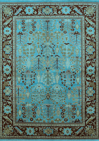 Oriental Light Blue Industrial Rug, urb641lblu