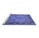 Sideview of Machine Washable Oriental Blue Industrial Rug, wshurb641blu