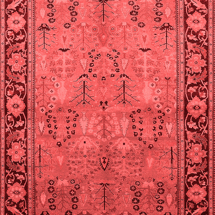 Machine Washable Oriental Red Industrial Rug, wshurb641red