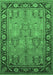 Machine Washable Oriental Emerald Green Industrial Area Rugs, wshurb641emgrn