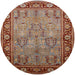 Round Mid-Century Modern Red Oriental Rug, urb641