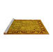 Sideview of Machine Washable Oriental Yellow Industrial Rug, wshurb641yw