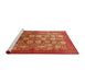 Sideview of Machine Washable Industrial Modern Red Rug, wshurb642