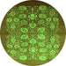 Round Oriental Green Industrial Rug, urb642grn