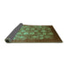 Sideview of Oriental Turquoise Industrial Rug, urb642turq