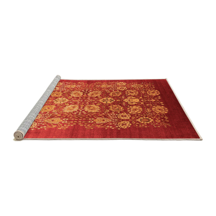 Sideview of Machine Washable Oriental Orange Industrial Area Rugs, wshurb642org