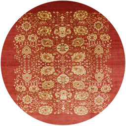 Round Machine Washable Industrial Modern Red Rug, wshurb642