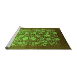 Sideview of Machine Washable Oriental Green Industrial Area Rugs, wshurb642grn