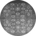 Round Oriental Gray Industrial Rug, urb642gry