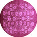 Round Oriental Purple Industrial Rug, urb642pur