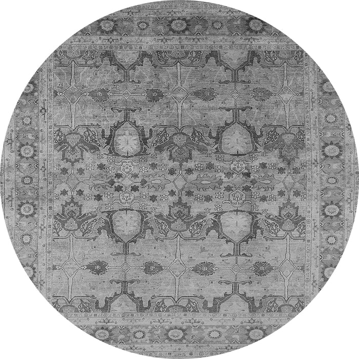 Round Oriental Gray Industrial Rug, urb643gry