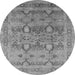 Round Oriental Gray Industrial Rug, urb643gry