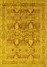 Machine Washable Oriental Yellow Industrial Rug, wshurb643yw