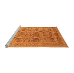 Sideview of Machine Washable Oriental Orange Industrial Area Rugs, wshurb643org