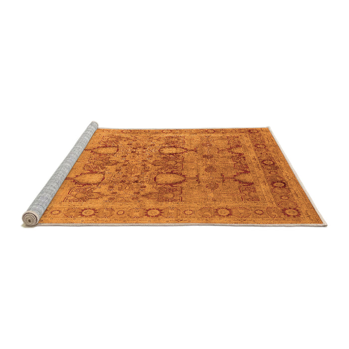 Sideview of Machine Washable Oriental Orange Industrial Area Rugs, wshurb643org