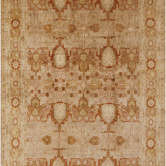 Mid-Century Modern Brown Sand Brown Oriental Rug, urb643