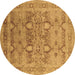 Round Oriental Brown Industrial Rug, urb643brn