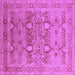 Square Machine Washable Oriental Purple Industrial Area Rugs, wshurb643pur