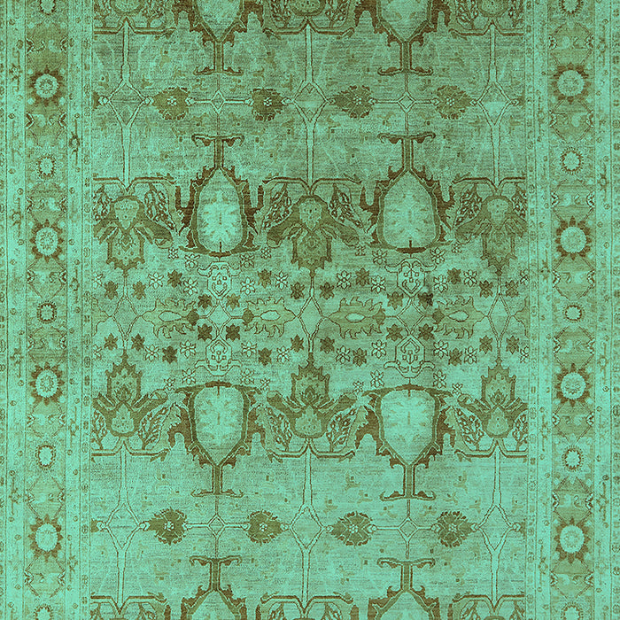 Machine Washable Oriental Turquoise Industrial Area Rugs, wshurb643turq