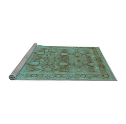 Sideview of Machine Washable Oriental Light Blue Industrial Rug, wshurb643lblu