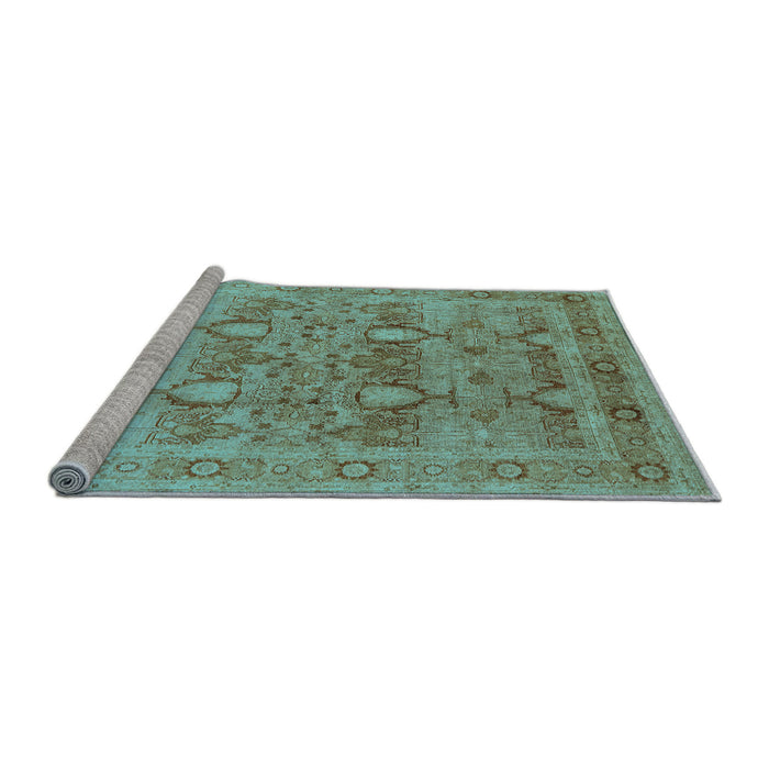 Sideview of Machine Washable Oriental Light Blue Industrial Rug, wshurb643lblu