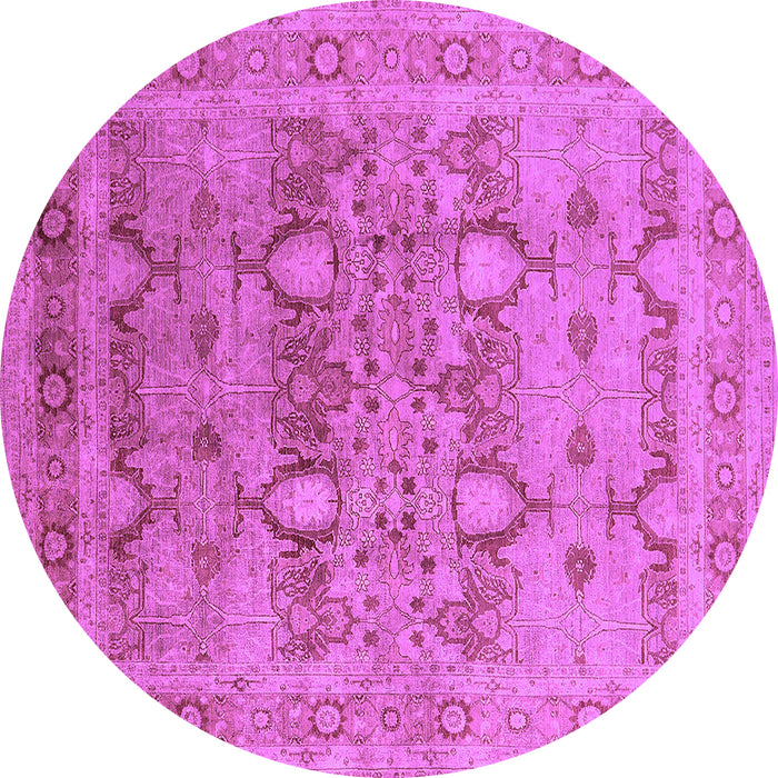 Round Oriental Purple Industrial Rug, urb643pur