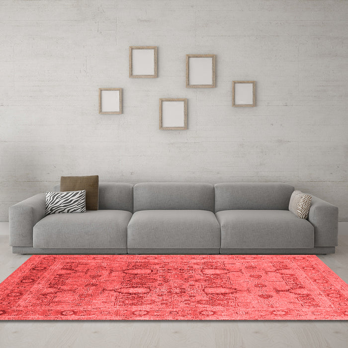 Industrial Red Washable Rugs