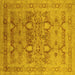 Square Oriental Yellow Industrial Rug, urb643yw