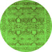 Round Oriental Green Industrial Rug, urb643grn